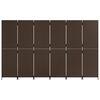 vidaXL Room Divider 6 Panels Brown Poly Rattan