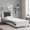 vidaXL Bed Frame without Mattress "Zadar" White and Black 90x200 cm Faux Leather