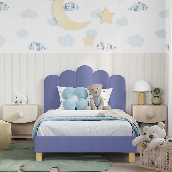 vidaXL Children's Bed Frame with Headboard Jeans Blue 80 x 200 cm