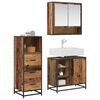 vidaXL Bathroom Furniture Set with Door 3 pcs Old Wood Engineered Wood