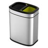 EKO Open Top Waste Bin OLI-Cube 2x10 L Matte Silver