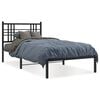 vidaXL Metal Bed Frame without Mattress with Headboard Black 90x190cm