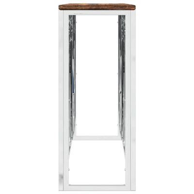 vidaXL Console Table Stainless Steel and Solid Wood Reclaimed