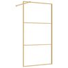 vidaXL Walk-in Shower Wall Gold 100 x 195 cm Glass and Aluminium