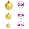 vidaXL Artificial Christmas Tree 300 LEDs&Ball Set&Flocked Snow 210 cm