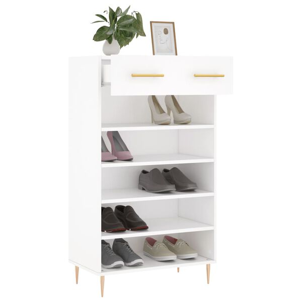vidaXL Shoe Cabinet White 60x35x105 cm Engineered Wood