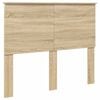 vidaXL Bed Frame with Headboard Sonoma 120 x 190 cm Solid Pine Wood