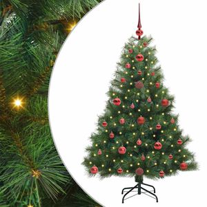 vidaXL Artificial Christmas Tree with 150 LEDs Green 120 cm PE and PVC