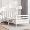 vidaXL Bed Frame without Mattress White 100x200 cm Solid Wood Pine