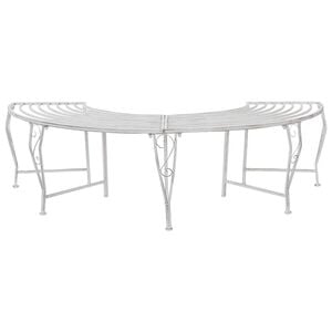 vidaXL Tree Bench 4-Seater 160 x 80 x 44 cm Steel Antique White