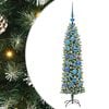 vidaXL Artificial Slim Christmas Tree Green and White 120 cm