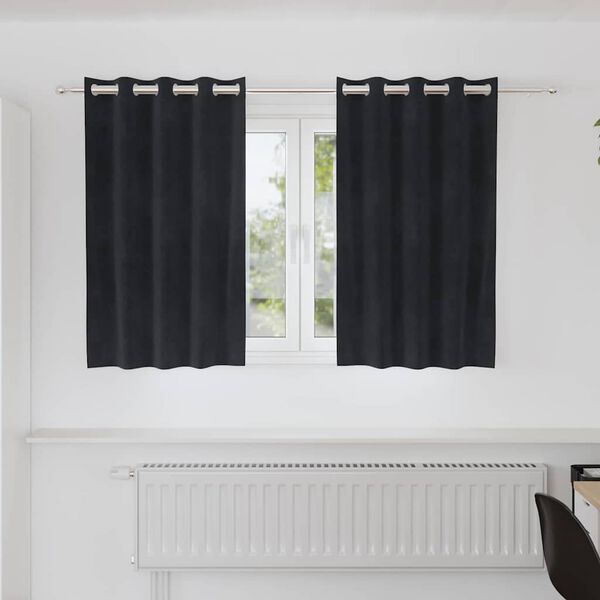 vidaXL Blackout Curtains 2 pcs Black 140 x 140 cm Velvet
