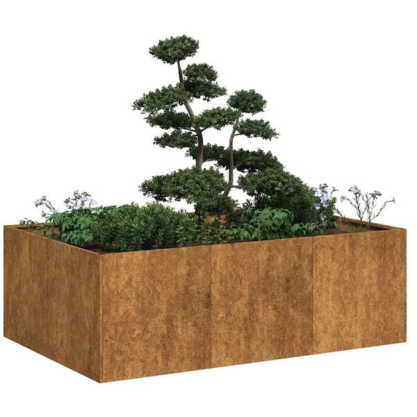 vidaXL Planter Rusty 120x80x40 cm Weathering Steel