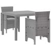 vidaXL Garden Dining Set 3 pcs Light Grey Polypropylene