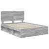 vidaXL Bed Frame Grey Sonoma 140 x 200 cm Solid Pine Wood