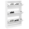 vidaXL Shoe Cabinet White 80x21x125.5 cm Engineered Wood