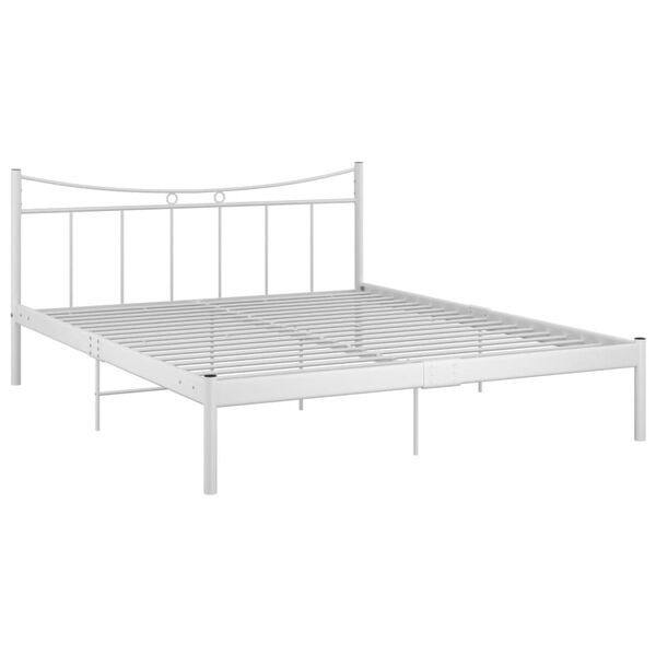vidaXL Bed Frame without Mattress White Metal 160x200 cm