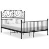 vidaXL Bed Frame without Mattress Black Metal 160x200 cm