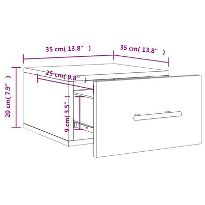 vidaXL Wall-mounted Bedside Cabinets 2 pcs White 35x35x20 cm
