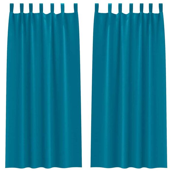 vidaXL Blackout Curtains with Rings 2 pcs Turquoise 260 x 140 cm
