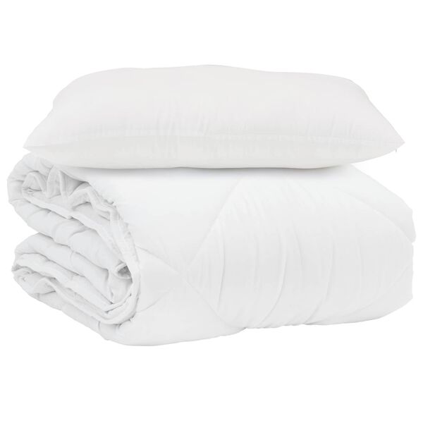 vidaXL Summer Duvet with Pillow 2 pcs White Microfiber