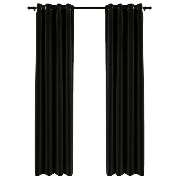 vidaXL Linen-Look Blackout Curtains 2 pcs Anthracite 140x245cm