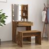 vidaXL Dressing Table Set with LED Smoked Oak Engineered Wood