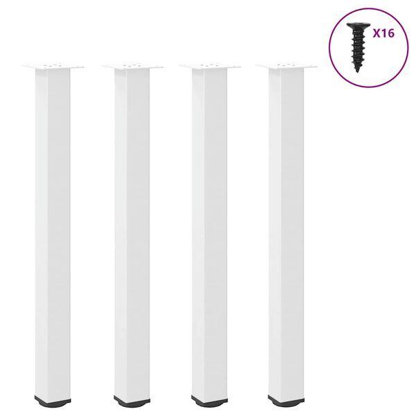 vidaXL Bar Table Legs 4 pcs White 100-102 cm Steel