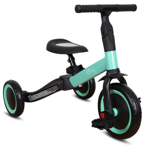 Billy 4 in 1 Balance Bike Fresa Turquoise