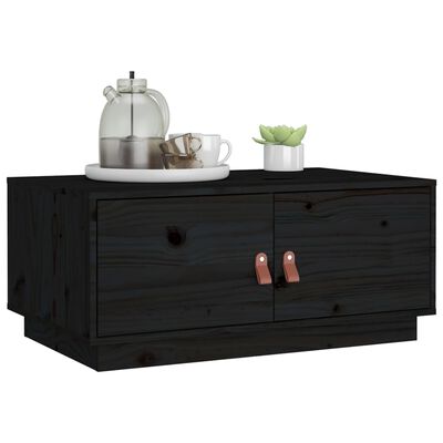 vidaXL Coffee Table Black 80x50x35 cm Solid Wood Pine