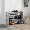 vidaXL Shoe Rack Concrete Oak 80x25x62 cm Engineered Wood
