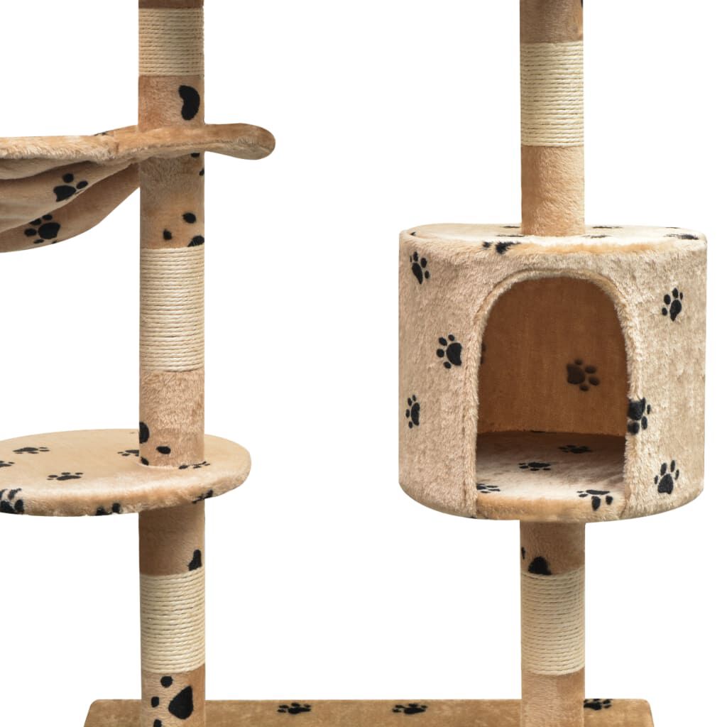 vidaXL Cat Tree with Sisal Scratching Posts 125 cm Paw Prints