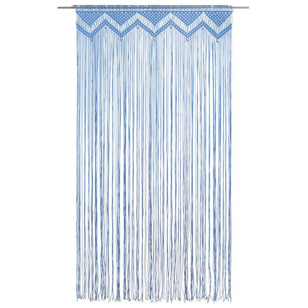 vidaXL Macrame Curtain Blue 140x240 cm Cotton