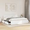 vidaXL Bed Frame with Headboard without Mattress White 180x200 cm Super King