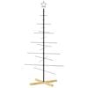 vidaXL Metal Christmas Tree with Wooden Base Black 150 cm