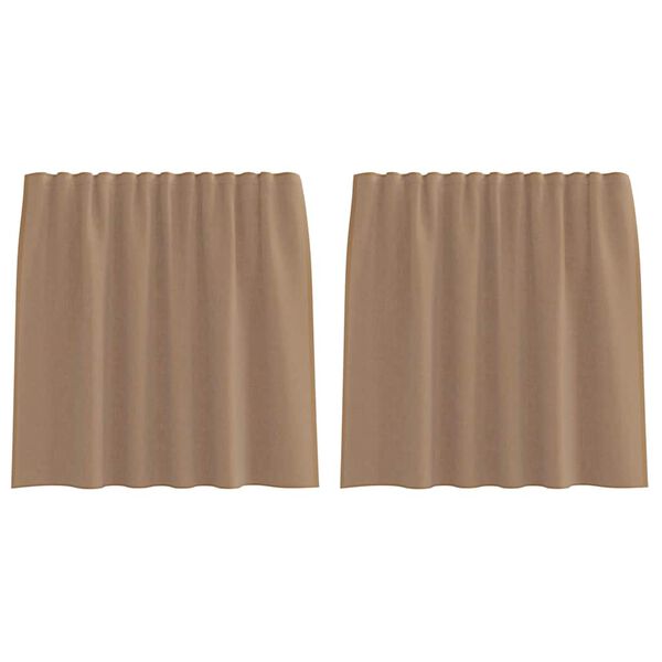 vidaXL Voile Curtains with Rod Pockets 2 pcs Light Brown