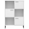 vidaXL Bookcase with Metal Legs White 90x35x128.5 cm Solid Wood OSLO