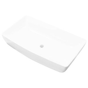 vidaXL Luxury Ceramic Basin Rectangular Sink White 71 x 39 cm
