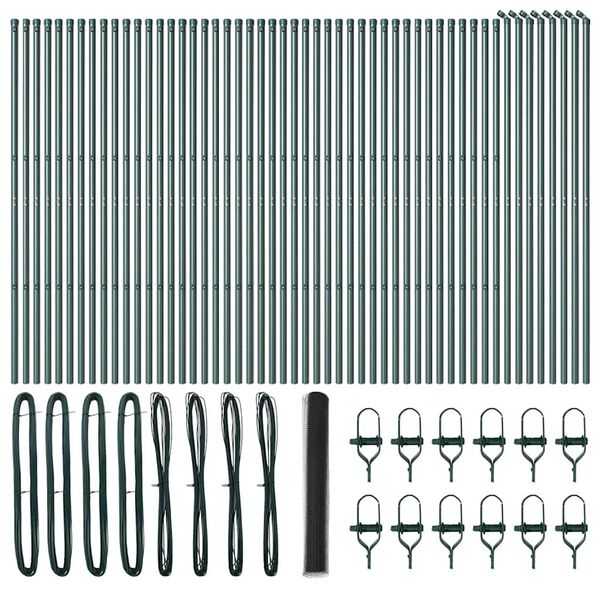 vidaXL Fence Post Grey 100 x 1 m (25 mm mesh) Steel and PVC