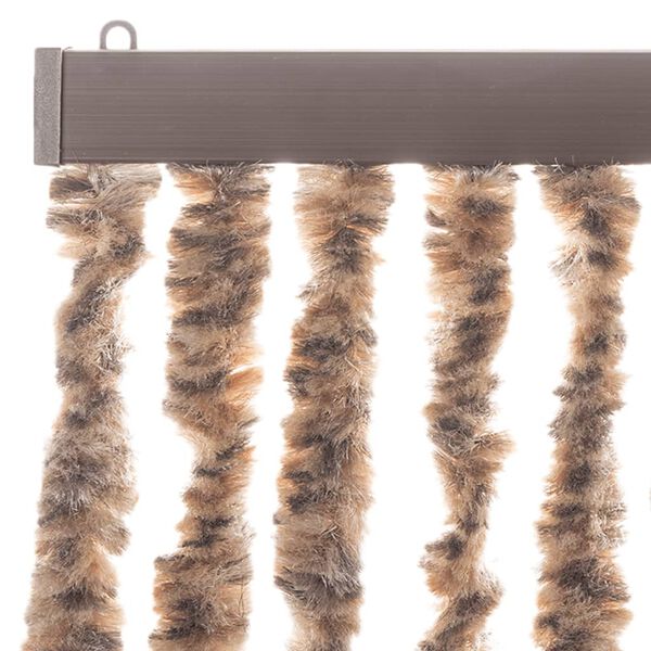 vidaXL Fly Curtain Beige and Dark Brown 100x230 cm Chenille