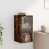 vidaXL Wall Cabinet with Glass Doors Smoked Oak 35x37x68.5 cm