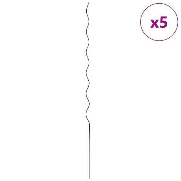 vidaXL Plant Support 5 pcs Green 150 x 0.6 x 0.6 cm Steel