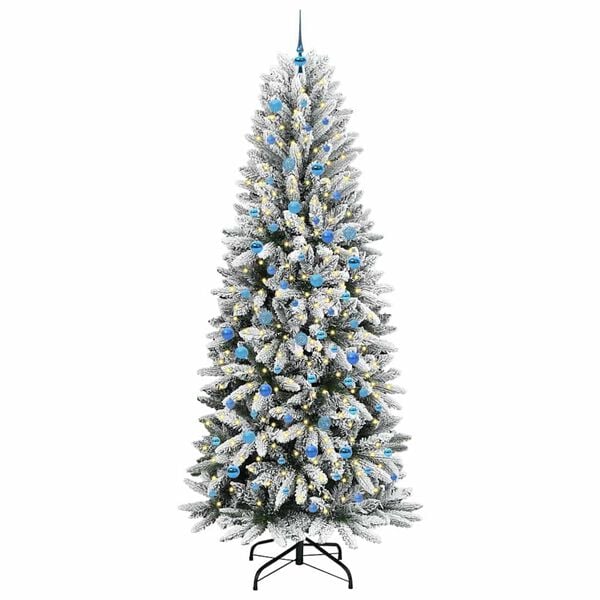 vidaXL Artificial Christmas Tree with 300 LEDs with Stand White 240 cm