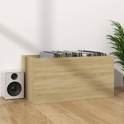 vidaXL Vinyl Storage Box White and Sonoma Oak 71x34x36 cm Engineered Wood