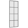 vidaXL Sliding Door with Hardware Set Black 76x205 cm ESG Glass