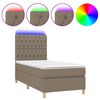 vidaXL Box Spring Bed with Mattress&LED Taupe 90x200 cm Fabric