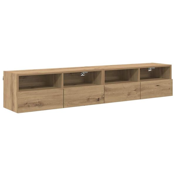 vidaXL TV Wall Cabinets Wall-mounted 2 pcs Artisan Oak 80 x 30 x 30 cm