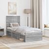 vidaXL Bed Frame Grey Sonoma 75 x 190 cm Solid Pine Wood