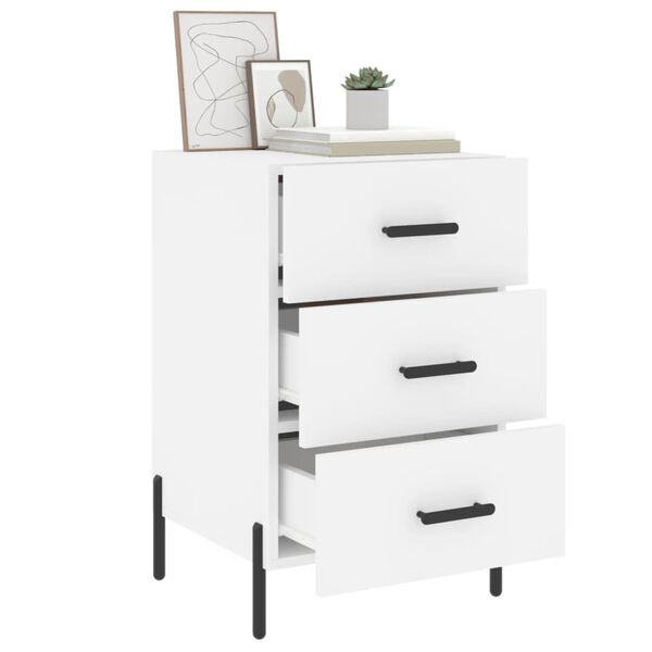 vidaXL Bedside Cabinet White 40x40x66 cm Engineered Wood