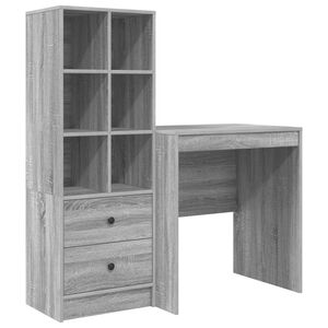vidaXL Desk Grey Sonoma 115.5 x 50 x 127 cm 2 pcs